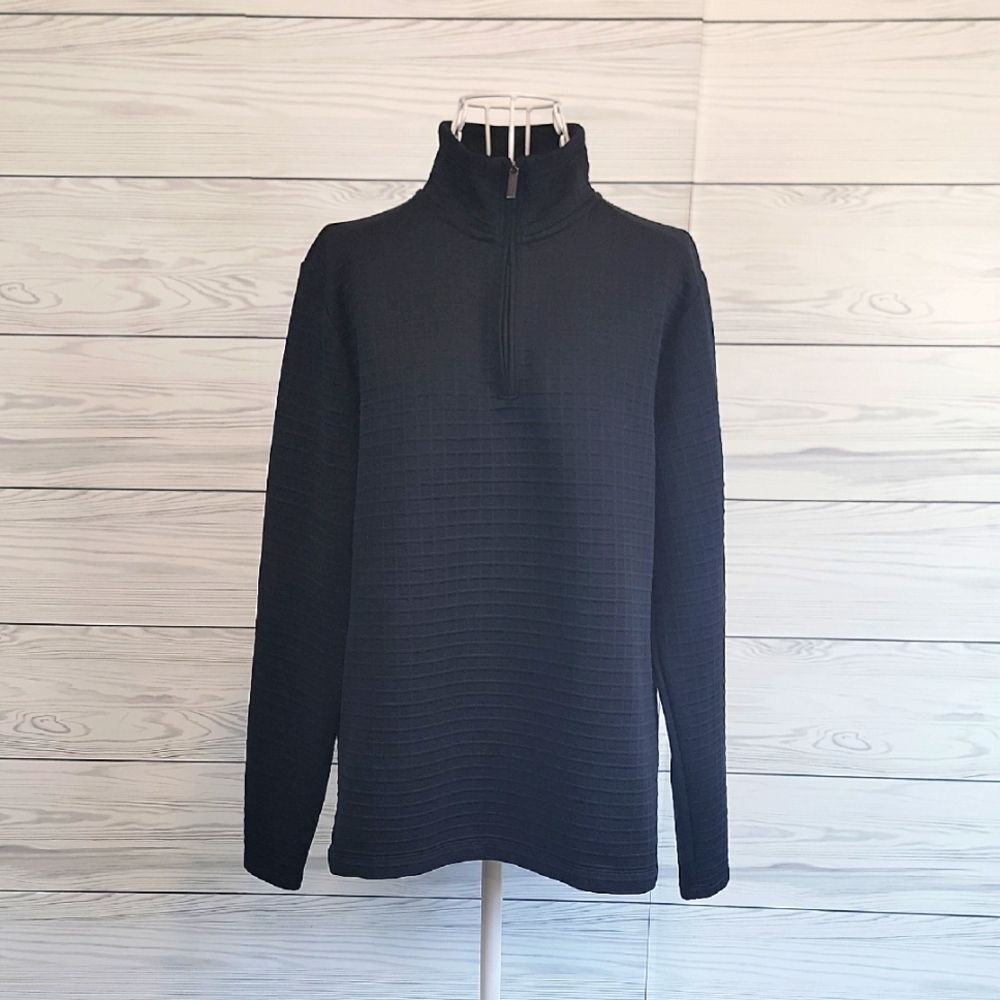 Perry Ellis Men's Black Half-Zip Pullover Sweater Size S